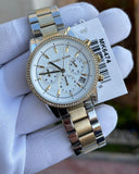 Buy Shop Michael Kors Ritz White Dial Two Tone Steel Strap Watch for Women - MK6474 USA Online