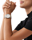 Buy Shop Michael Kors Ritz White Dial Two Tone Steel Strap Watch for Women - MK6474 USA Online