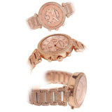 Michael Kors Uptown Glam Parker Chronograph Rose Gold Dial Steel Strap Watch for Women - MK5663