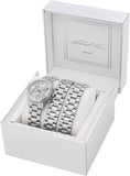 Buy Shop Michael Kors Runway 18K Rhodium Plated Triple Wrap Silver Dial Silver Steel Strap Watch for Women - MK7451 USA Online