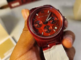 Buy Shop Michael Kors Runway Analog Chronograph Red Dial Red Steel Strap Watch for Women - MK7436 USA Online