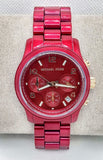 Buy Shop Michael Kors Runway Analog Chronograph Red Dial Red Steel Strap Watch for Women - MK7436 USA Online