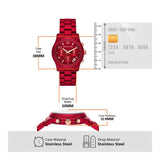 Buy Shop Michael Kors Runway Analog Chronograph Red Dial Red Steel Strap Watch for Women - MK7436 USA Online
