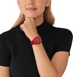 Buy Shop Michael Kors Runway Analog Chronograph Red Dial Red Steel Strap Watch for Women - MK7436 USA Online