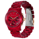 Buy Shop Michael Kors Runway Analog Chronograph Red Dial Red Steel Strap Watch for Women - MK7436 USA Online