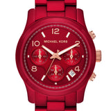 Buy Shop Michael Kors Runway Analog Chronograph Red Dial Red Steel Strap Watch for Women - MK7436 USA Online