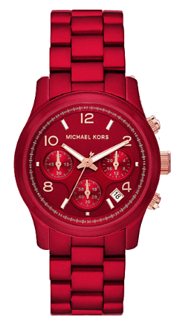 Buy Shop Michael Kors Runway Analog Chronograph Red Dial Red Steel Strap Watch for Women - MK7436 USA Online