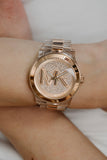 Buy Shop Michael Kors Runway Analog Crystals Rose Gold Dial Two Tone Steel Strap Watch for Women - MK7355 USA Online