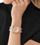Buy Shop Michael Kors Runway Analog Crystals Rose Gold Dial Two Tone Steel Strap Watch for Women - MK7355 USA Online