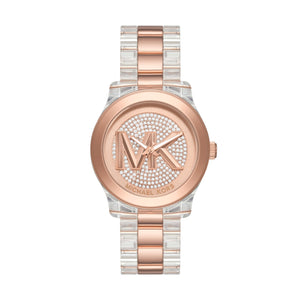 Buy Shop Michael Kors Runway Analog Crystals Rose Gold Dial Two Tone Steel Strap Watch for Women - MK7355 USA Online