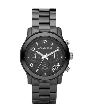 Buy Shop Michael Kors Runway Black Ceramic Dial Black Steel Strap Watch for Women - MK5162 USA Online