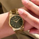 Buy Shop Michael Kors Runway Black Dial Gold Steel Strap Watch for Women - MK3478 USA Online