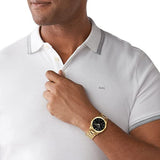 Buy Shop Michael Kors Runway Black Dial Gold Steel Strap Watch for Women - MK3478 USA Online