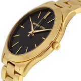 Buy Shop Michael Kors Runway Black Dial Gold Steel Strap Watch for Women - MK3478 USA Online