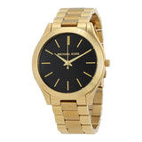Buy Shop Michael Kors Runway Black Dial Gold Steel Strap Watch for Women - MK3478 USA Online