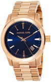 Buy Shop Michael Kors Runway Blue Dial Rose Gold Stainless Steel Strap Watch for Women - MK7065 USA Online