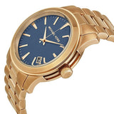 Buy Shop Michael Kors Runway Blue Dial Rose Gold Stainless Steel Strap Watch for Women - MK7065 USA Online