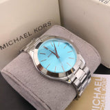 Buy Shop Michael Kors Runway Blue Dial Silver Steel Strap Watch for Women - MK3292 USA Online