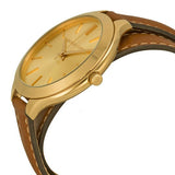 Buy Shop Michael Kors Runway Gold Dial Brown Leather Strap Watch For Women - MK2256 USA Online