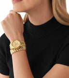 Buy Shop Michael Kors Runway Chronograph Analog Gold Dial Gold Steel Strap Watch for Women - MK7452 USA Online