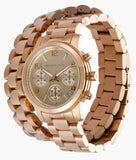 Buy Shop Michael Kors Runway Chronograph Analog Rose Gold Dial Rose Gold Steel Strap Watch for Women - MK7453 USA Online