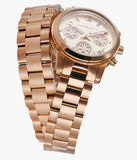 Buy Shop Michael Kors Runway Chronograph Analog Rose Gold Dial Rose Gold Steel Strap Watch for Women - MK7453 USA Online