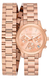 Buy Shop Michael Kors Runway Chronograph Analog Rose Gold Dial Rose Gold Steel Strap Watch for Women - MK7453 USA Online
