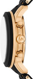 Buy Shop Michael Kors Runway Chronograph Black Dial Black Silicone Strap Watch For Women - MK7385 USA Online
