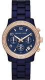 Buy Shop Michael Kors Runway Chronograph Blue Dial Blue Steel Strap Watch for Women - MK7423 USA Online