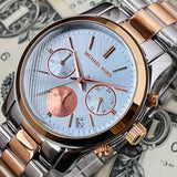 Buy Shop Michael Kors Runway Chronograph Blue Dial Two Tone Steel Strap Watch For Women - MK6166 USA Online