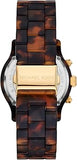 Buy Shop Michael Kors Runway Chronograph Gold Dial Brown Acetate Strap Watch for Women - MK7475 USA Online
