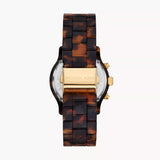 Buy Shop Michael Kors Runway Chronograph Gold Dial Brown Acetate Strap Watch for Women - MK7475 USA Online