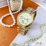 Buy Shop Michael Kors Runway Chronograph Gold Dial Gold Steel Strap Watch For Women - MK7323 USA Online