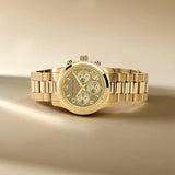 Buy Shop Michael Kors Runway Chronograph Gold Dial Gold Steel Strap Watch For Women - MK7323 USA Online