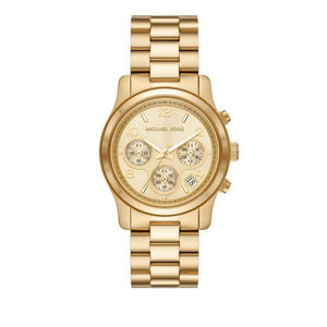 Buy Shop Michael Kors Runway Chronograph Gold Dial Gold Steel Strap Watch For Women - MK7323 USA Online