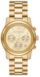 Buy Shop Michael Kors Runway Chronograph Gold Dial Gold Steel Strap Watch For Women - MK7323 USA Online