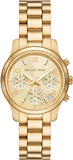 Buy Shop Michael Kors Runway Chronograph Gold Dial Gold Steel Strap Watch For Women - MK7326 USA Online