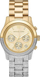 Buy Shop Michael Kors Runway Chronograph Gold Dial Two Tone Steel Strap Watch For Women - MK7329 USA Online