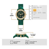 Buy Shop Michael Kors Runway Chronograph Green Dial Green Steel Strap Watch for Women - MK7422 USA Online