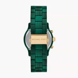 Buy Shop Michael Kors Runway Chronograph Green Dial Green Steel Strap Watch for Women - MK7422 USA Online