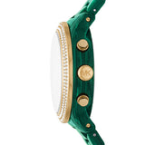 Buy Shop Michael Kors Runway Chronograph Green Dial Green Steel Strap Watch for Women - MK7422 USA Online