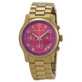 Buy Shop Michael Kors Runway Iridescent Pink Dial Gold Steel Strap Watch for Women - MK5939 USA Online