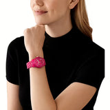 Buy Shop Michael Kors Runway Chronograph Limited Edition Pink Dial Pink Steel Strap Watch for Women - MK7478LE USA Online