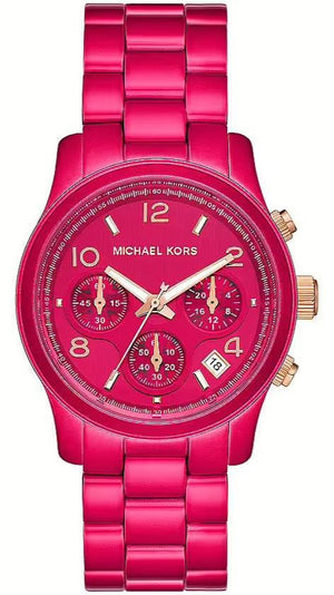 Buy Shop Michael Kors Runway Chronograph Limited Edition Pink Dial Pink Steel Strap Watch for Women - MK7478LE USA Online