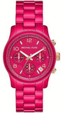 Buy Shop Michael Kors Runway Chronograph Limited Edition Pink Dial Pink Steel Strap Watch for Women - MK7478LE USA Online