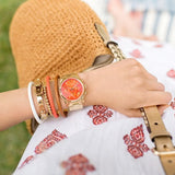 Buy Shop Michael Kors Runway Chronograph Orange Dial Gold Steep Strap Watch For Women - MK6162 USA Online