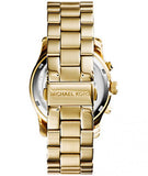 Buy Shop Michael Kors Runway Chronograph Orange Dial Gold Steep Strap Watch For Women - MK6162 USA Online