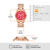 Buy Shop Michael Kors Runway Chronograph Pink Dial Rose Gold Steel Strap Watch For Women - MK7352 USA Online