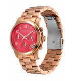 Buy Shop Michael Kors Runway Chronograph Pink Dial Rose Gold Steel Strap Watch For Women - MK7352 USA Online