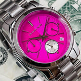 Buy Shop Michael Kors Runway Chronograph Pink Dial Silver Steel Strap Watch for Women - MK6160 USA Online